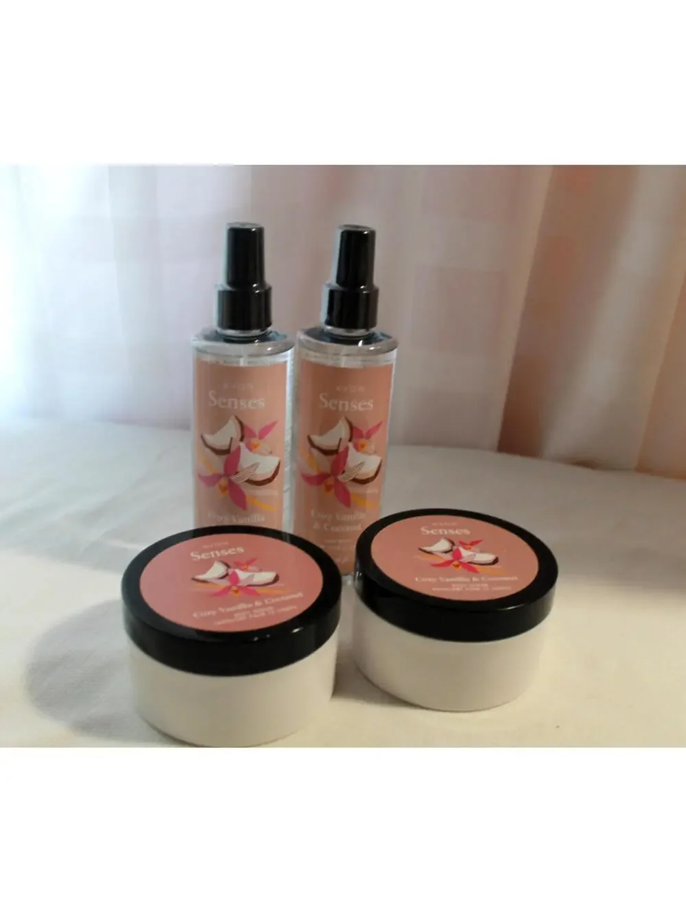 Avon Senses Cozy Vanilla & Coconut Body Care Lot ~ Mist & Scrub